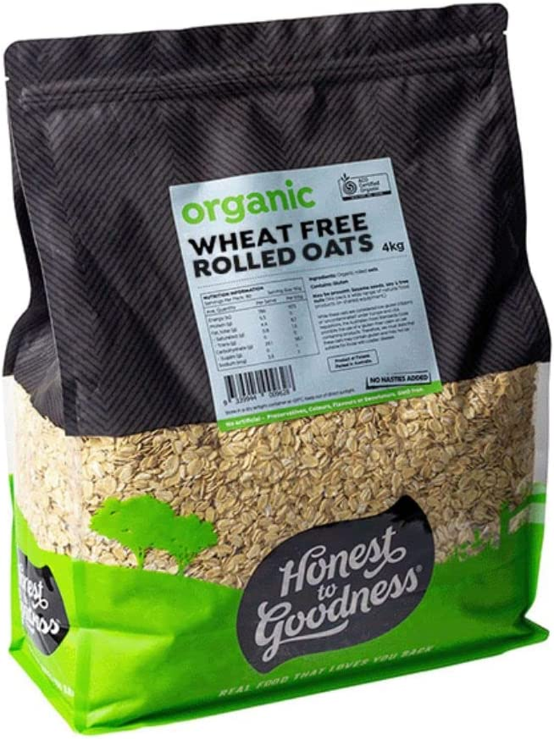 Honest to Goodness, Organic Wheat Free Rolled Oats, 4 Kg - Sustainably Grown, 100% Pure and Organic. Natural Source of Protein and Fibre. Extremely Versatile. image number 1
