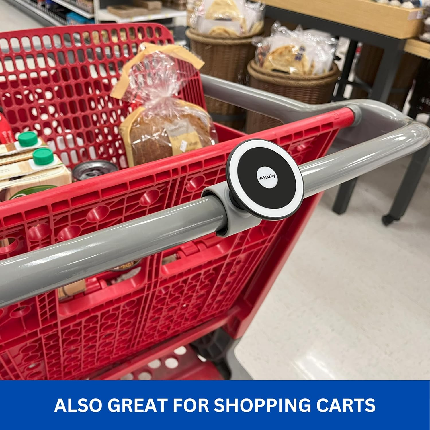 Magnetic Phone Holder for Stroller, Stationary Bike (Compatible with Peloton), Shopping Cart. Compatible with Magsafe. Stable & Secure. image number 1