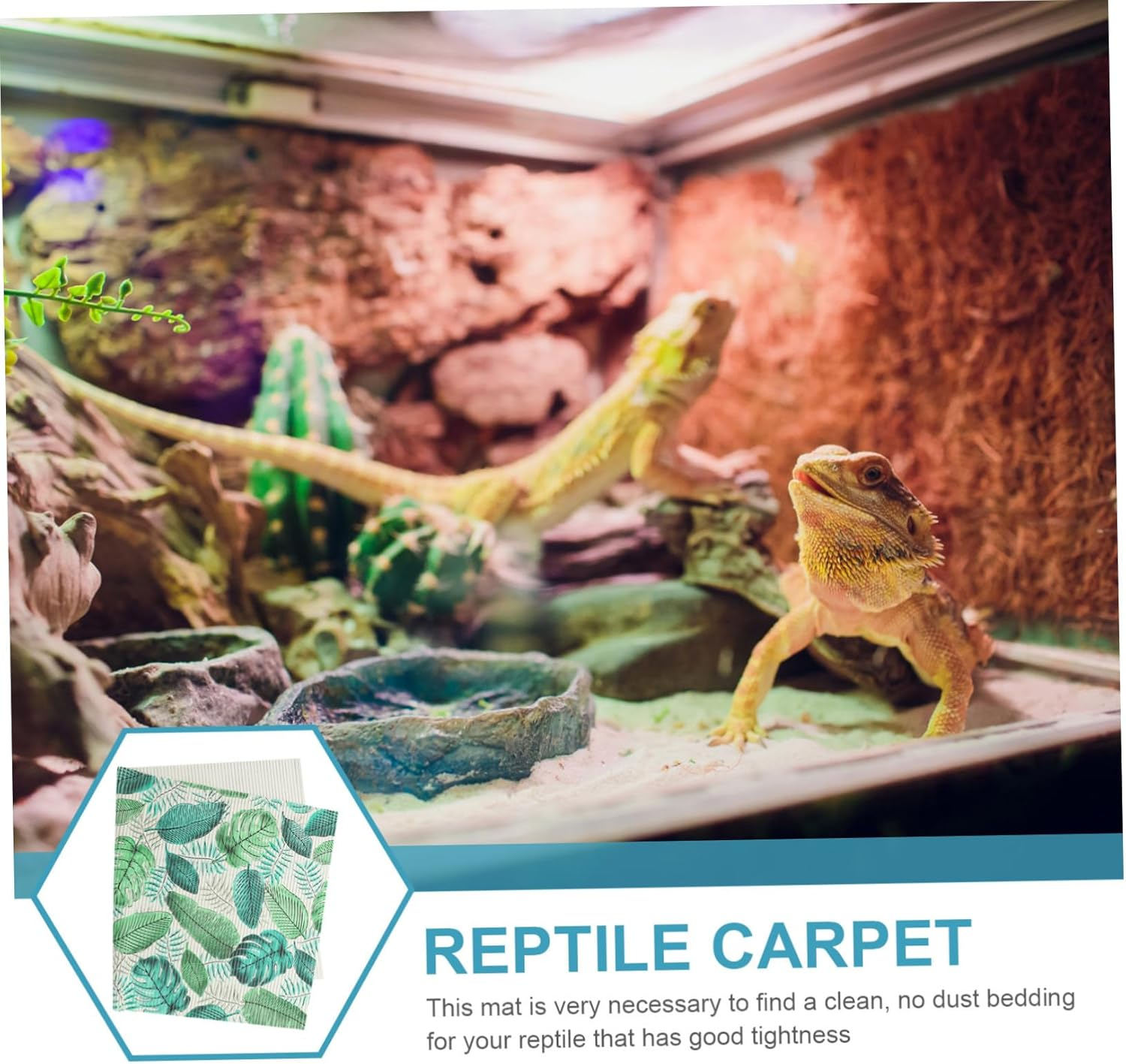 WOONEKY Reptile Terrarium Pad Snake Substrate Liner 120X80Cm Waterproof and Hydration for Reptiles image number 6