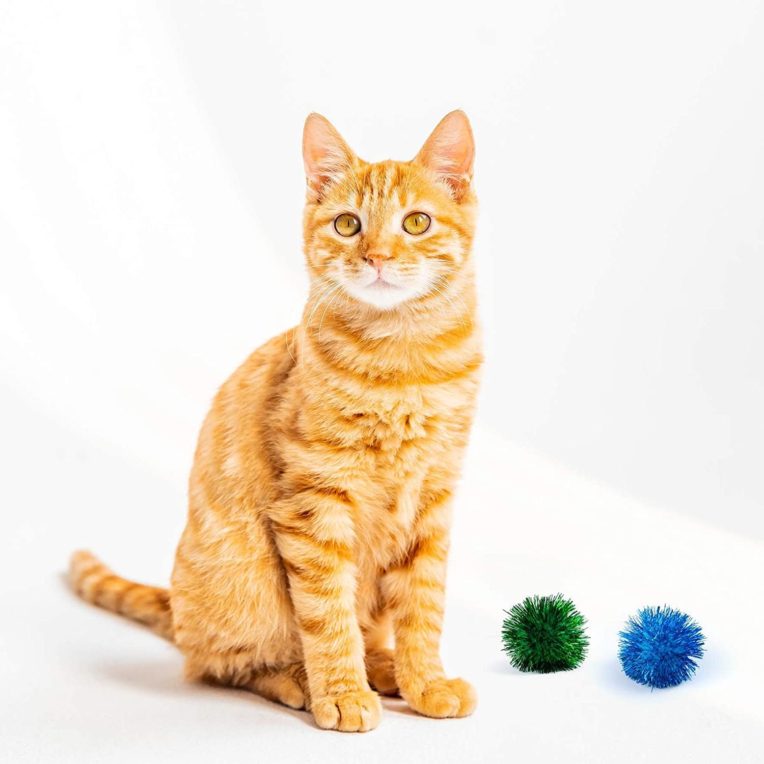 10 Pieces Cat Sparkle Balls Assorted Colour Sparkle Balls Cat Toy Balls Island Balls Cat Pom Balls Cat Toys Puff Balls Glitter Balls for Cat Kittens image number 2