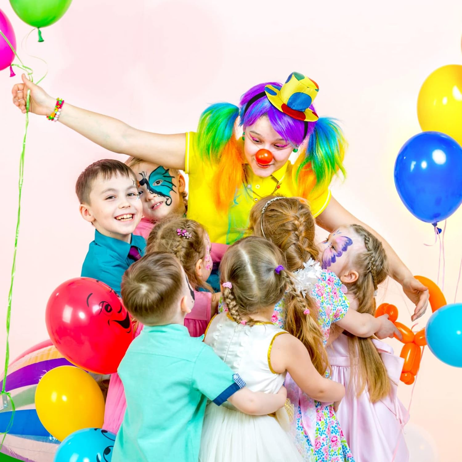 NUOBESTY Circus Clown Hat Funny Clown Hat Small Nose Adult Jester Headband Costume Prop S for Adults Women Circus Hat Women'S Accessories Clothing image number 5