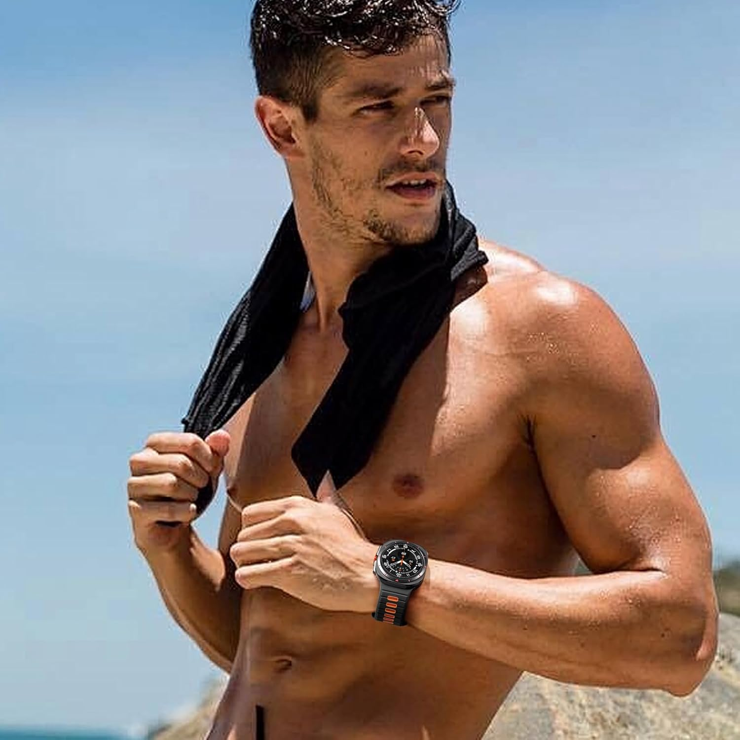 Ouwegaga Compatible with Samsung Galaxy Watch Ultra Band 47Mm(2024), Soft Silicone Sport Waterproof Replacement Wristband for Galaxy Watch Ultra Bands for Women Men, Multi Colors image number 1