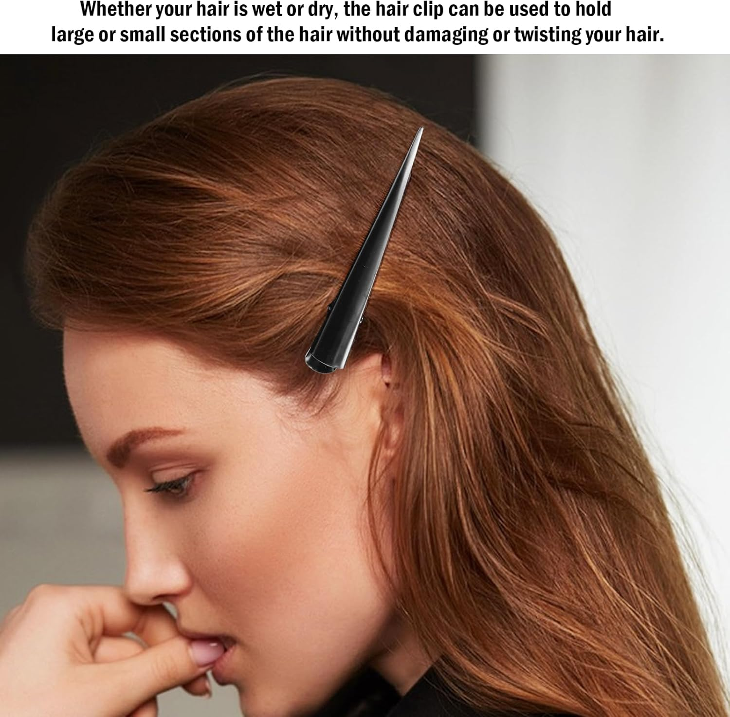 LNQ LUNIQI Pack of 6 Metal Duckbill Hair Clips, Large Hair Clips, Hairdresser Hair Clips, Black Hair Clips, Duck Beak, Women'S Thick Hair Accessories for Everyday and Hairdressing Salon image number 1