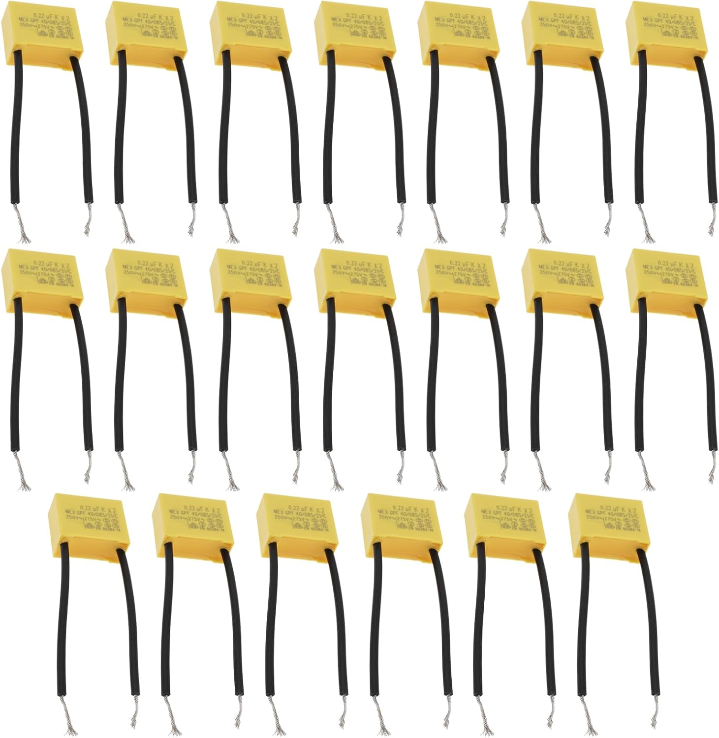 Be in Your Mind 20Pcs 0.22Uf 275V AC X2 Safety Capacitor Polypropylene LED Capacitor Suitable for Consumer Electronics LED Lighting Home Appliances image number 5