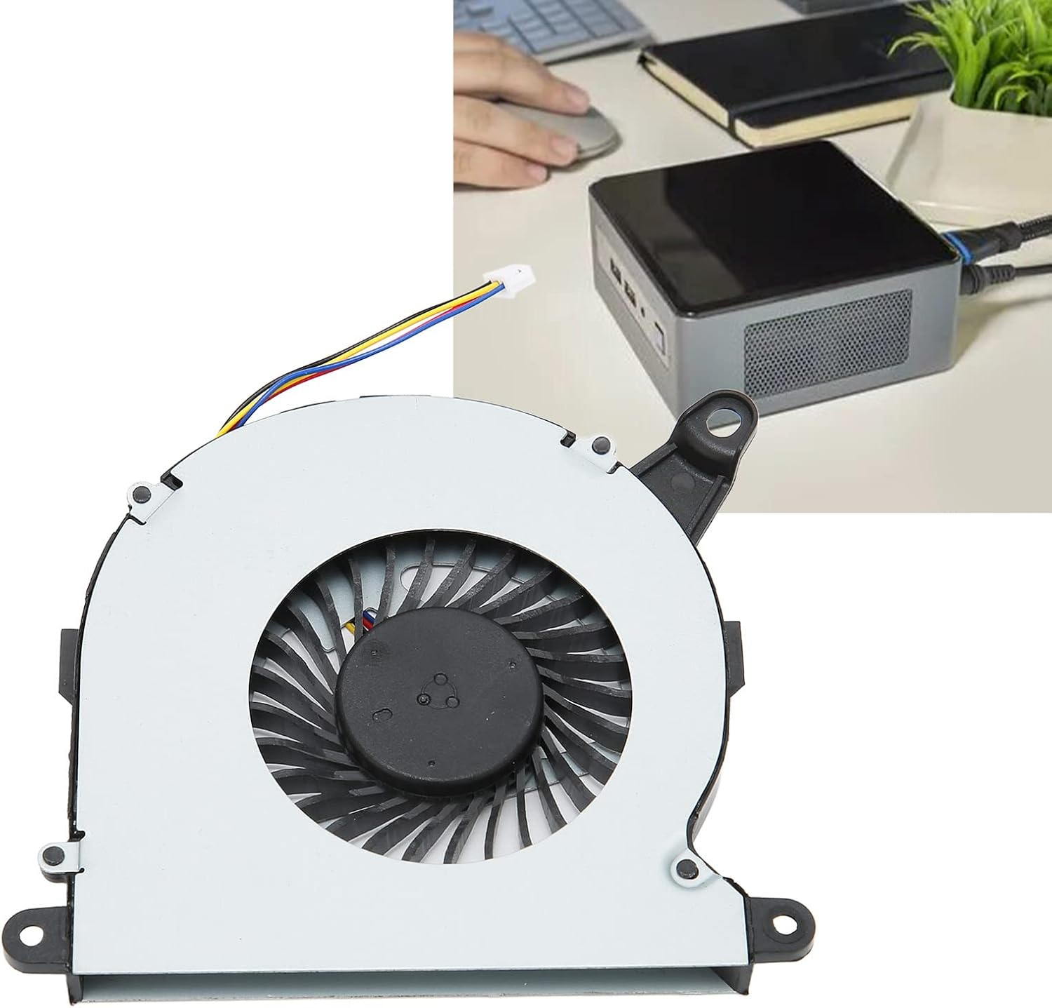 Replacement CPU Fan for Nuc8I7Beh, Nuc8I3Beh, Nuc8I5Beh, Nuc8I5Bek, 4 Pin Low Noise PC Case Fan Made of Aluminium with High Airflow, Internal DC 5V Fan