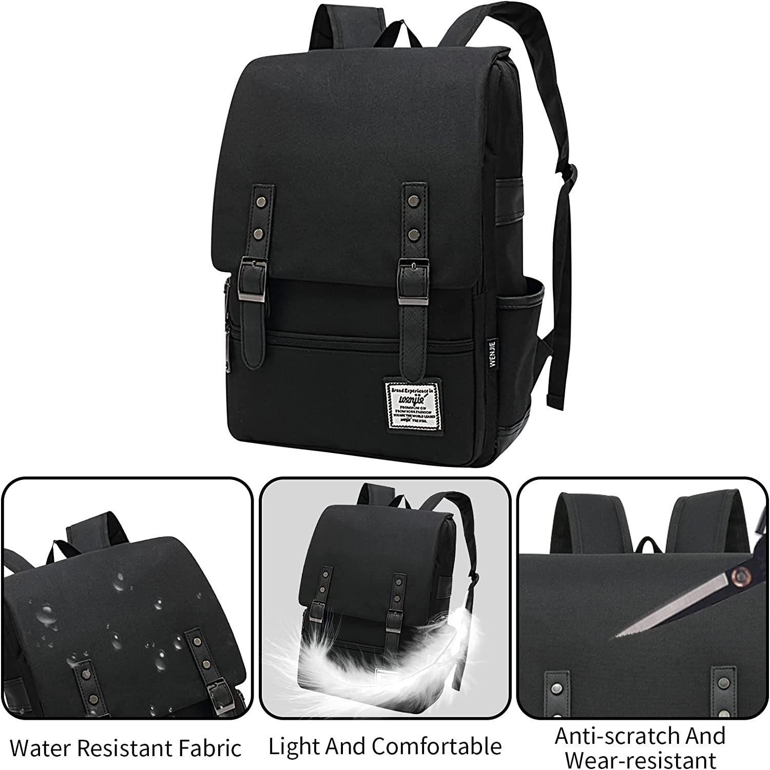 Wesoke Work Laptop Backpack Bag Women Girl, School Student Bookbag Men Boy, Water Resistant Business Computer Backpack Travel Casual Daypack Rucksack Nurse Back Pack Fits 15.6 Inch Notebook image number 3