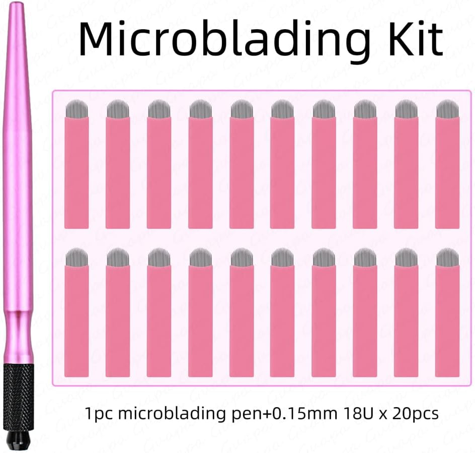 Microblading Handles Manual Microblading Pen with Nano 0.15Mm Blade Microblade Holder for Eyebrow Lip Microblading Kit image number 2