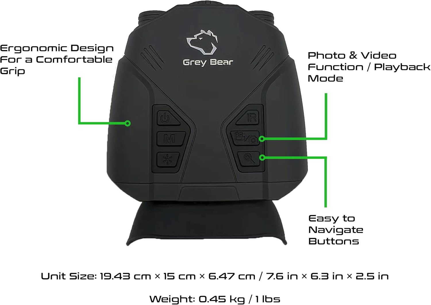 Grey Bear Night Vision Pro 2 (New) I Infrared Binocular I Night Vision 300M I Magnification 9X I Night Filters I Advanced 2MP Sensor (FHD 1080P) I 940 IR (Anti-Glare) image number 6
