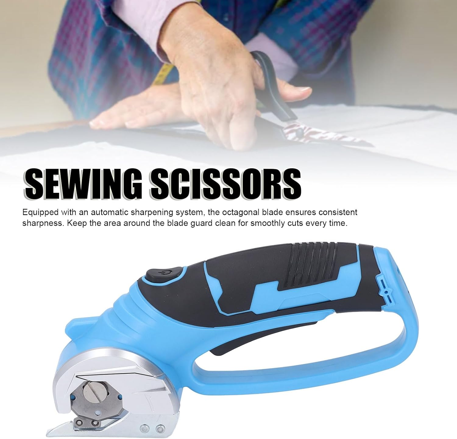 Cordless Electric Scissors, 4V Cardboard Cutter, Rechargeable Fabric Cutters with Safety Lock & LED Light, Powerful Rotary Cutter for Cutting Carpet, Cardboard, Leather, Paper, Plastic