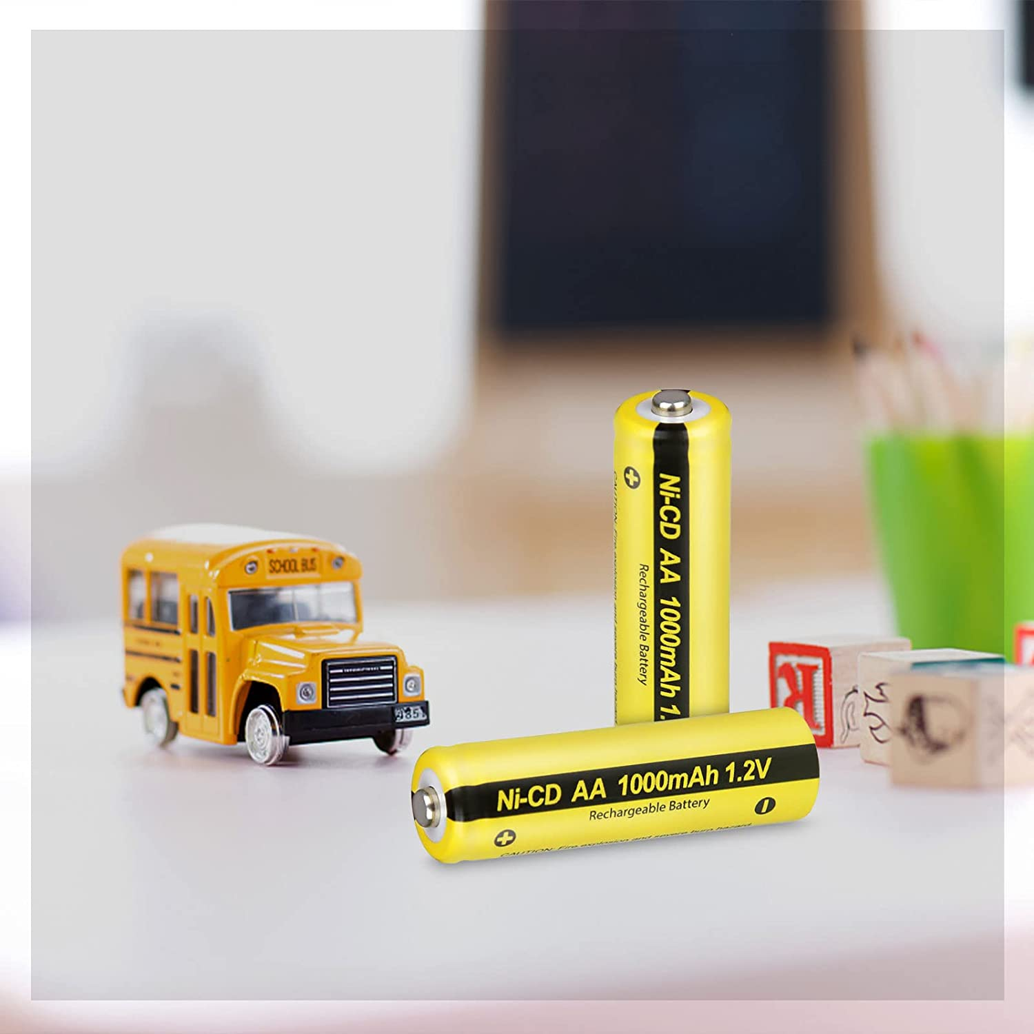 1.2V AA 1000Mah NI-CD Rechargeable Battery Button Top for Garden Landscaping Solar Lights 12Pcs image number 3