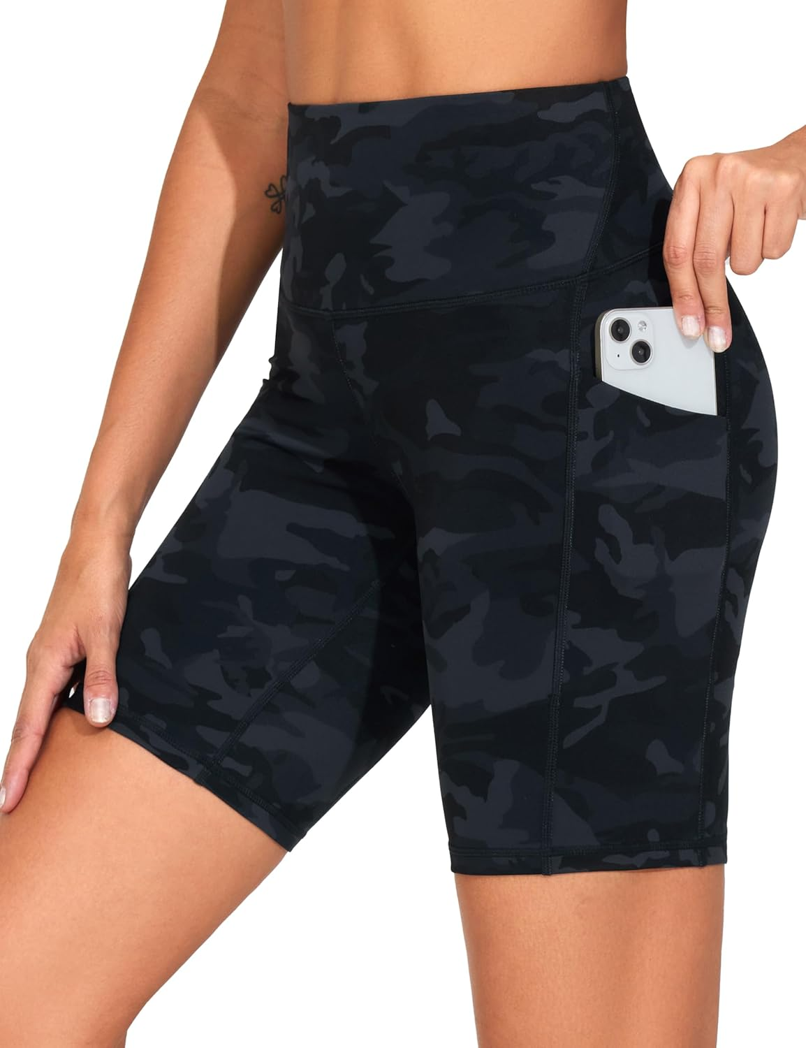 THE GYM PEOPLE Women'S High Waist Workout Shorts Stretchy Tummy Control Yoga Biker Running Shorts with Pockets