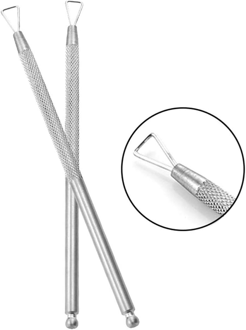 4 Pieces Nail Cuticle Pusher Stainless Steel Cuticle Pusher Triangle Cuticle Peeler Scraper Cuticle Pusher Nail Cleaner Remove Gel Nail Polish Nail Art Remover Tool for Fingernail and Toenail, Silver image number 1