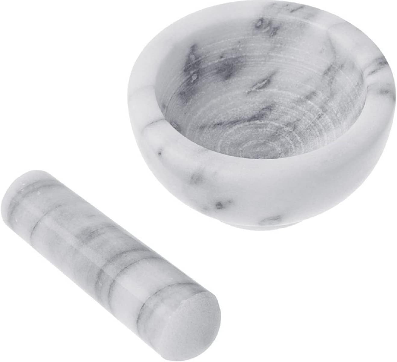 Greenco Marble Mortar and Pestle, 4.5", White/Gray image number 3