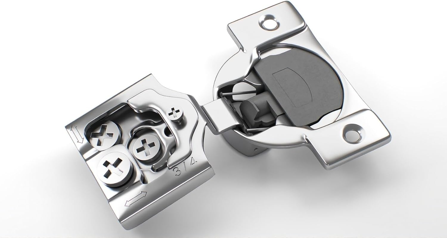 Berta 4-Pack, 3/4 Inch Overlay Soft Closing Face Frame Cabinet Hinges, 105 Degree 6-Ways 3-Cam Adjustment Concealed Kitchen Cabinet Door Hinges with Screws (3/4 In. Overlay, 4 Pieces) image number 1
