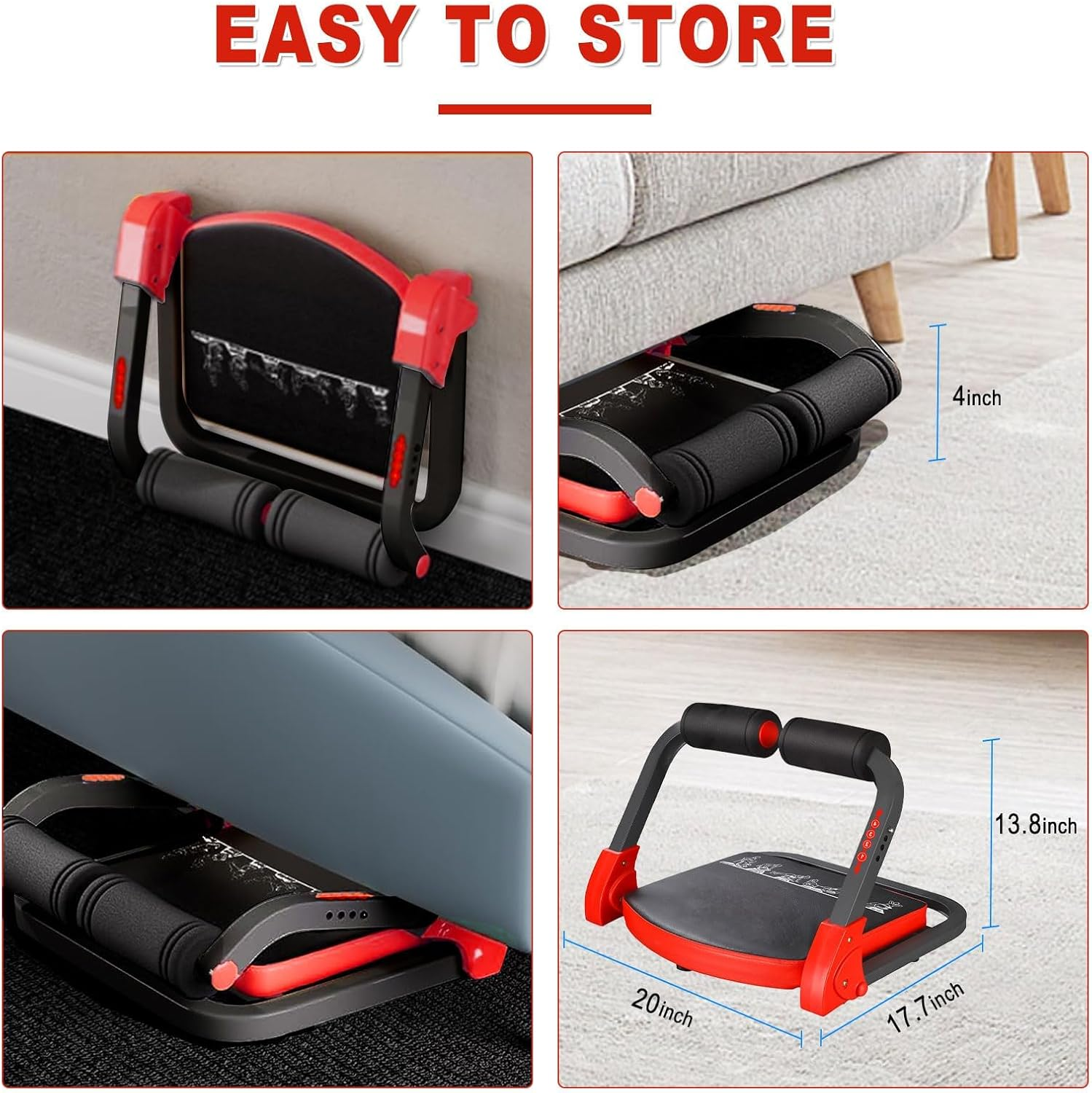 Ab Machine, Sit up Exercise Equipment for Ab Workout, Equipment with 4 Adjustable Resistance, for Stomach Workout with 330 LBS Weight Capacity, Adjustable Ab Trainer Machine for Home Gym image number 5