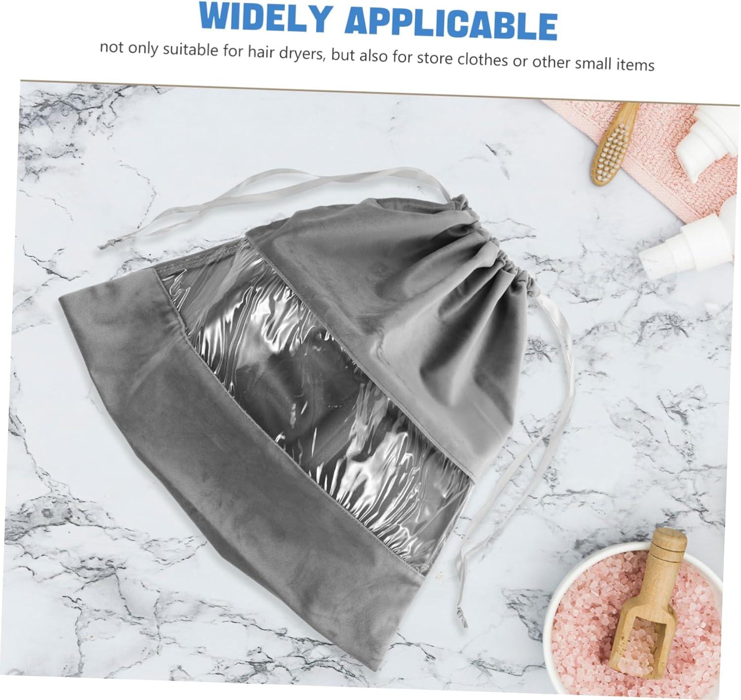Transparent Drawstring Hair Dryer Bag Multifunctional Travel Organizer Pouch for Hair Tools Clothes and Small Items Dustproof Lightweight Storage for Home Go image number 2