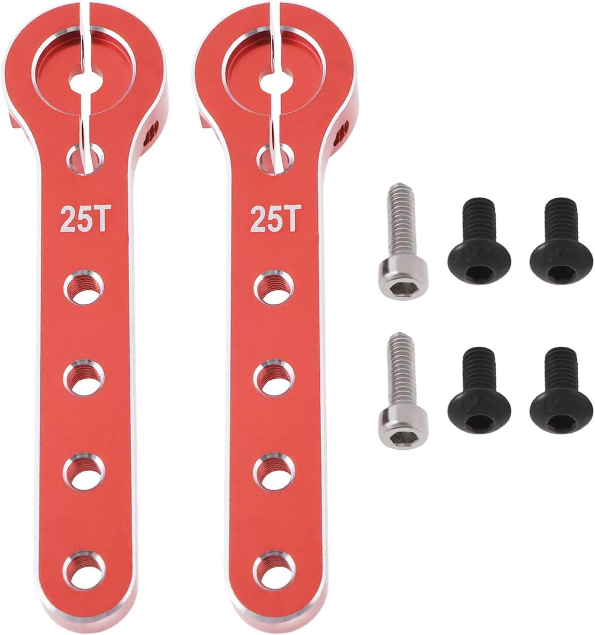 2PCS 25T RC Extension Steering Servo Arm Total Length 56Mm Compatible with 30-100CC Balsa Airplanes Compatible with Futaba, Black