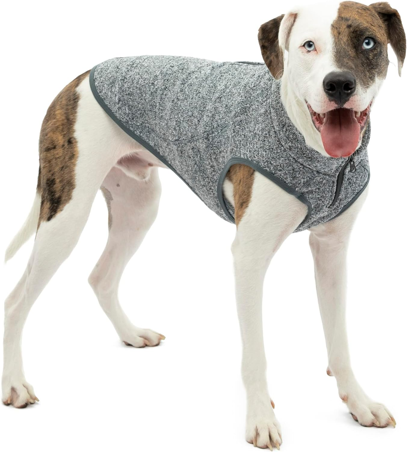 Kurgo Core Dog Sweater, Knit Dog Sweater with Fleece Lining, Cold Weather Pet Jacket, Zipper Opening for Harness, Adjustable Neck, Year-Round Sweater for Medium Dogs (Heather Black, Medium) image number 7