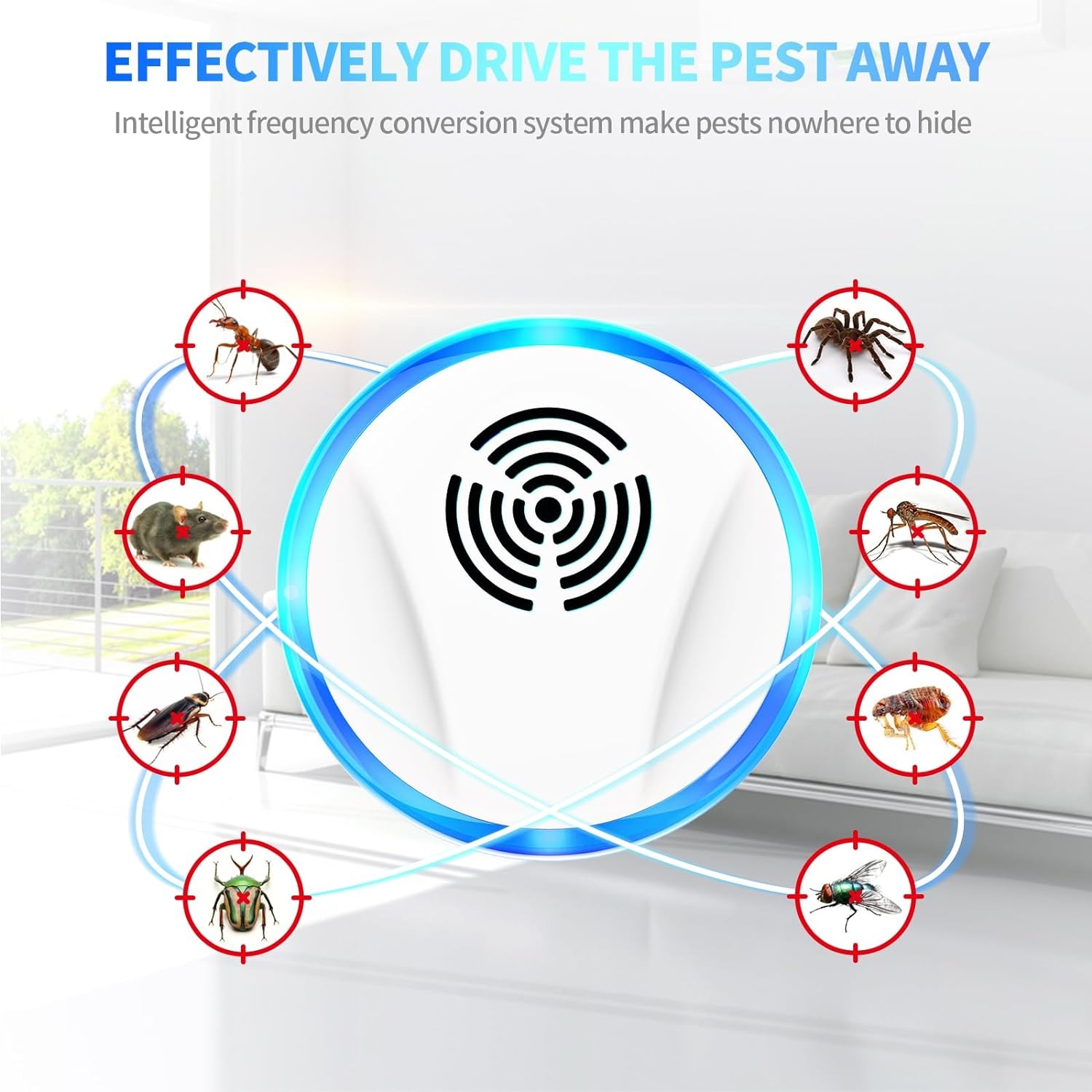 Lickoon 6 Packs Ultrasonic Pest Repeller, Electronic Pest Repeller, Indoor Pest Control for Insects, Cockroaches, Mice, Spiders, Ants, Insects, Pest Repeller image number 5