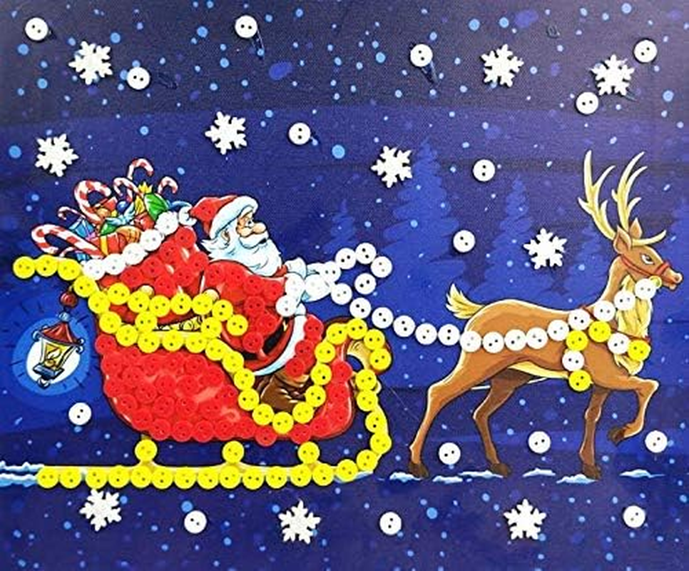 EMAAN 650 Pieces of Christmas Craft Buttons of Various Sizes 2 and 4 Holes round Craft Buttons - DIY Crafts, Children'S Button Painting, Button Bouquets (Red, Green and White) image number 1