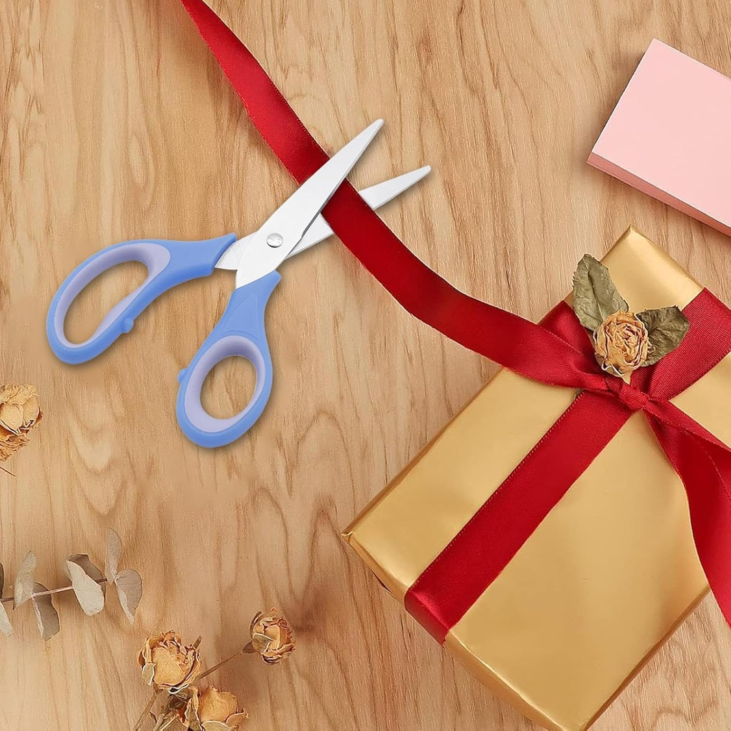 Small Kids Scissors - Kids Safe Scissors | Stainless Steel Toddler Shears, School Supplies Shears Art Craft Supplies Rounded Tip Scissor with Cover, Scissors for Kids Student Blue image number 5