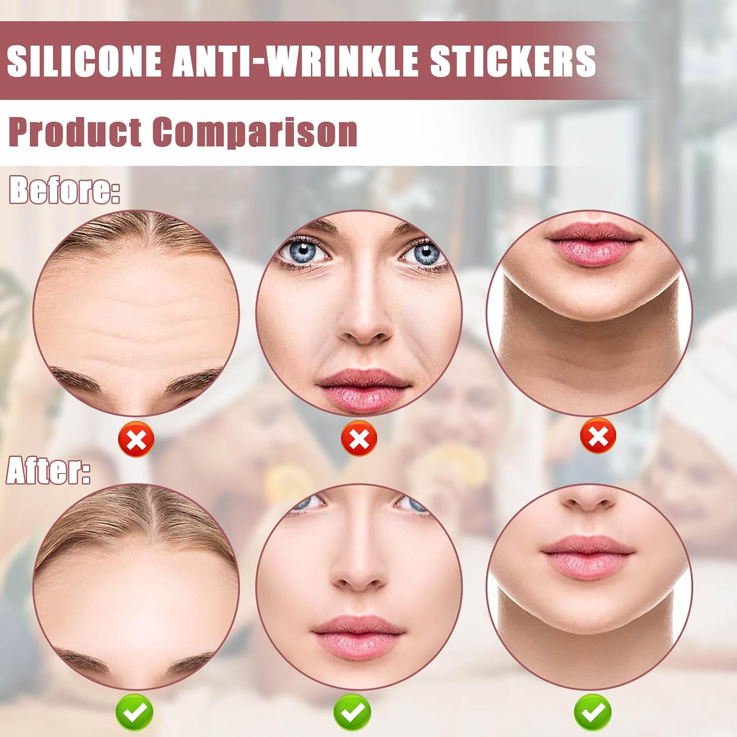 11Pcs Silicone Wrinkle Patches, Reusable Chest Wrinkle Patches, Neck Patches for Wrinkles, anti Wrinkle Silicone Patch for Chest Forehead Eye Neck (11) image number 1