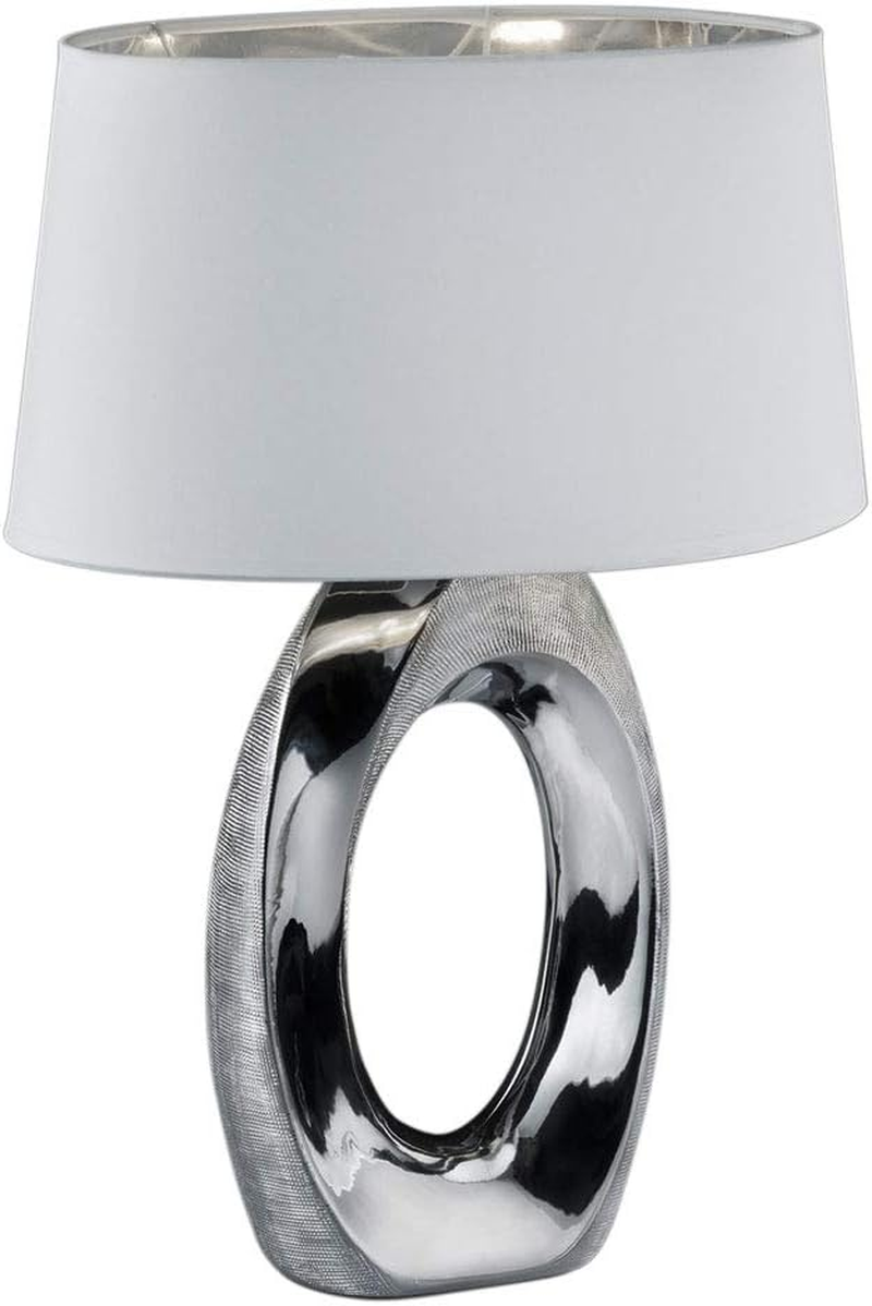 Reality Leuchten Taba R50511079 Ceramic Table Lamp with Black/Gold Fabric Shade Height 33 Cm image number 2