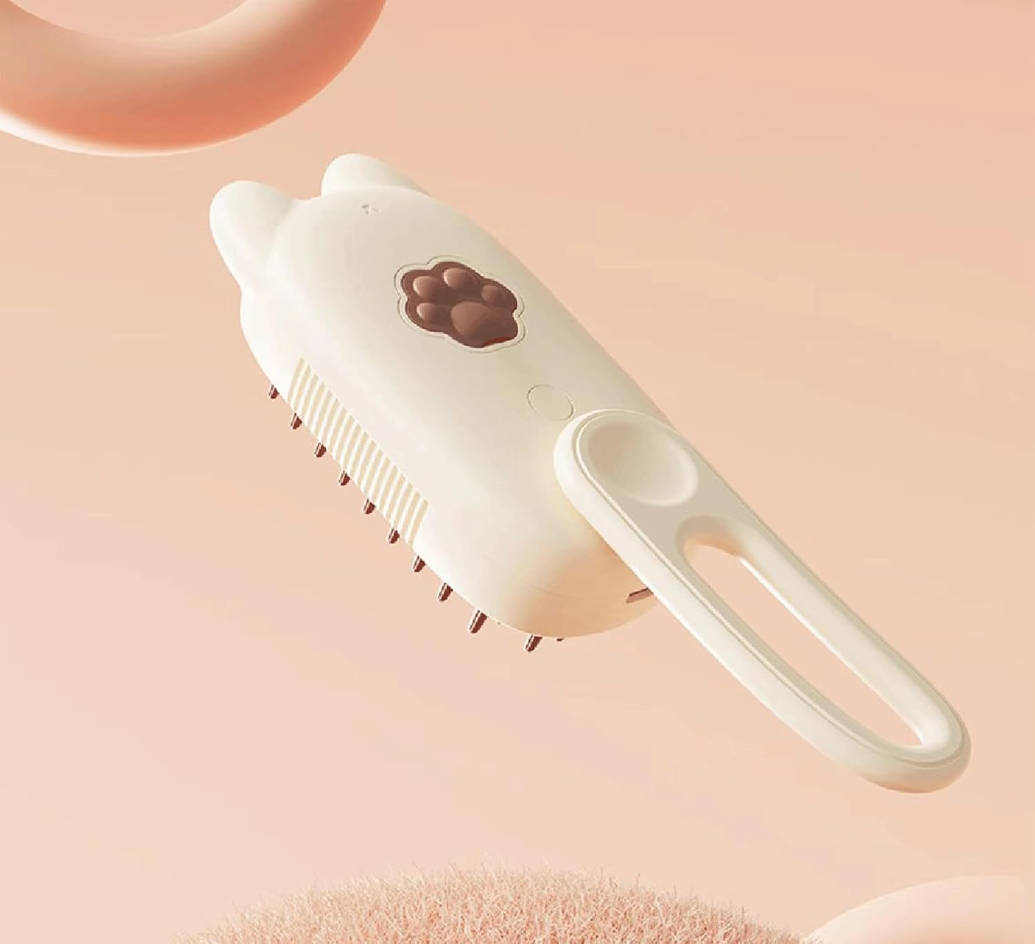 Steam Cat Brush, Pet Hair Removal Comb with Water Tank, Multifunctional Steam Brush Cat for Massage, Cat Care Brush, Pet Hair Removal Comb for Cats and (Off White) image number 1