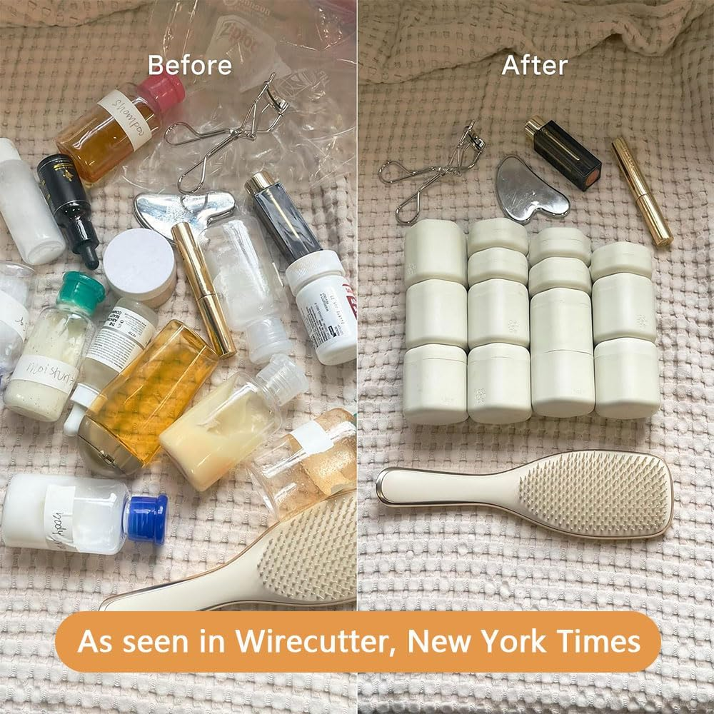 MUSONG 3PCS Travel Toiletry Bottles, Leakproof Refillable Containers for Shampoo, Conditioner, Lotion & Body Wash, Approved Size, Magnetic & Stackable Travel Storage for Women & Men image number 4