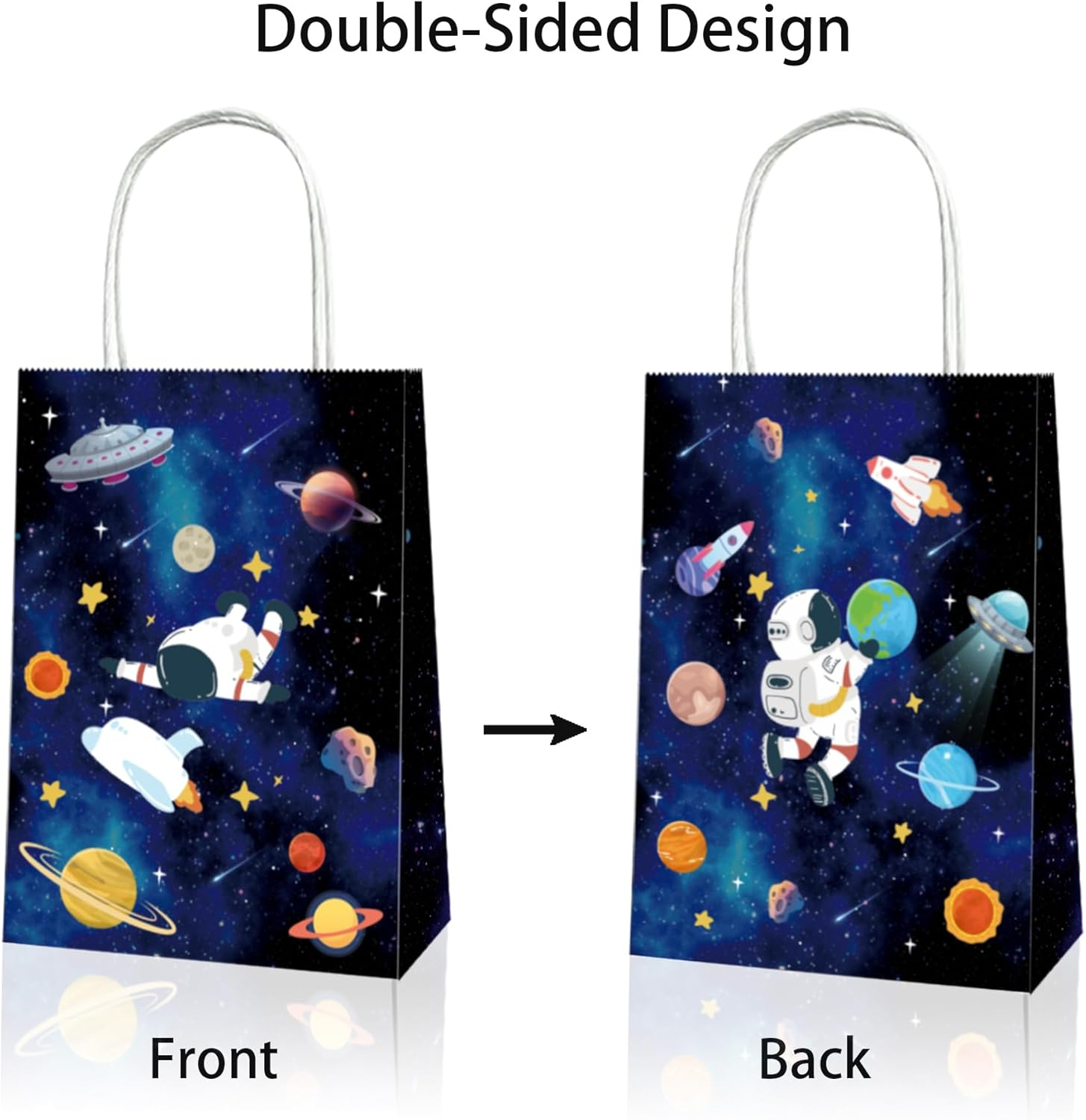 Yamibobo 16 Pack Outer Space Galaxy Party Favor Bags, 21*16*8Cm, Perfect for Kids' Space Themed Birthday Parties, Baby Showers, Themed Parties image number 1