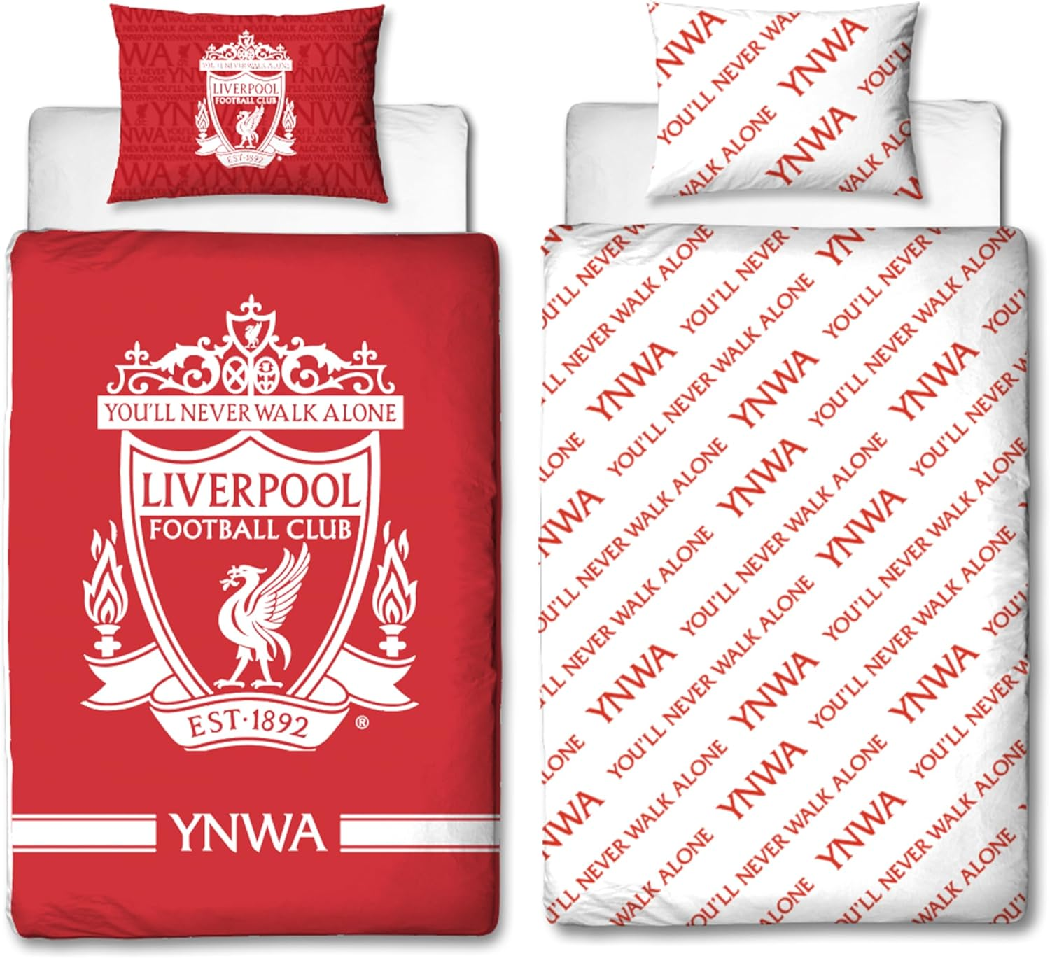 Liverpool FC Character World Official Single Duvet Cover Set, Tone Design | Red Reversible 2 Sided Football Bedding Cover Official Merchandise Including Matching Pillow Case image number 6