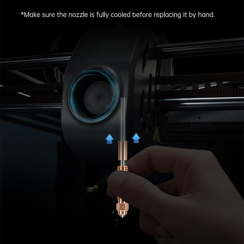 LEOWAY K1C Unicorn Quick-Swap 3D Printer Nozzle Kit (0.4Mm),High-Speed Nozzle, Copper Alloy and Hardened Steel Nozzles for K1C/K1 SE, Ender 3 V3/V3 plus 3D Printer (2PCS)