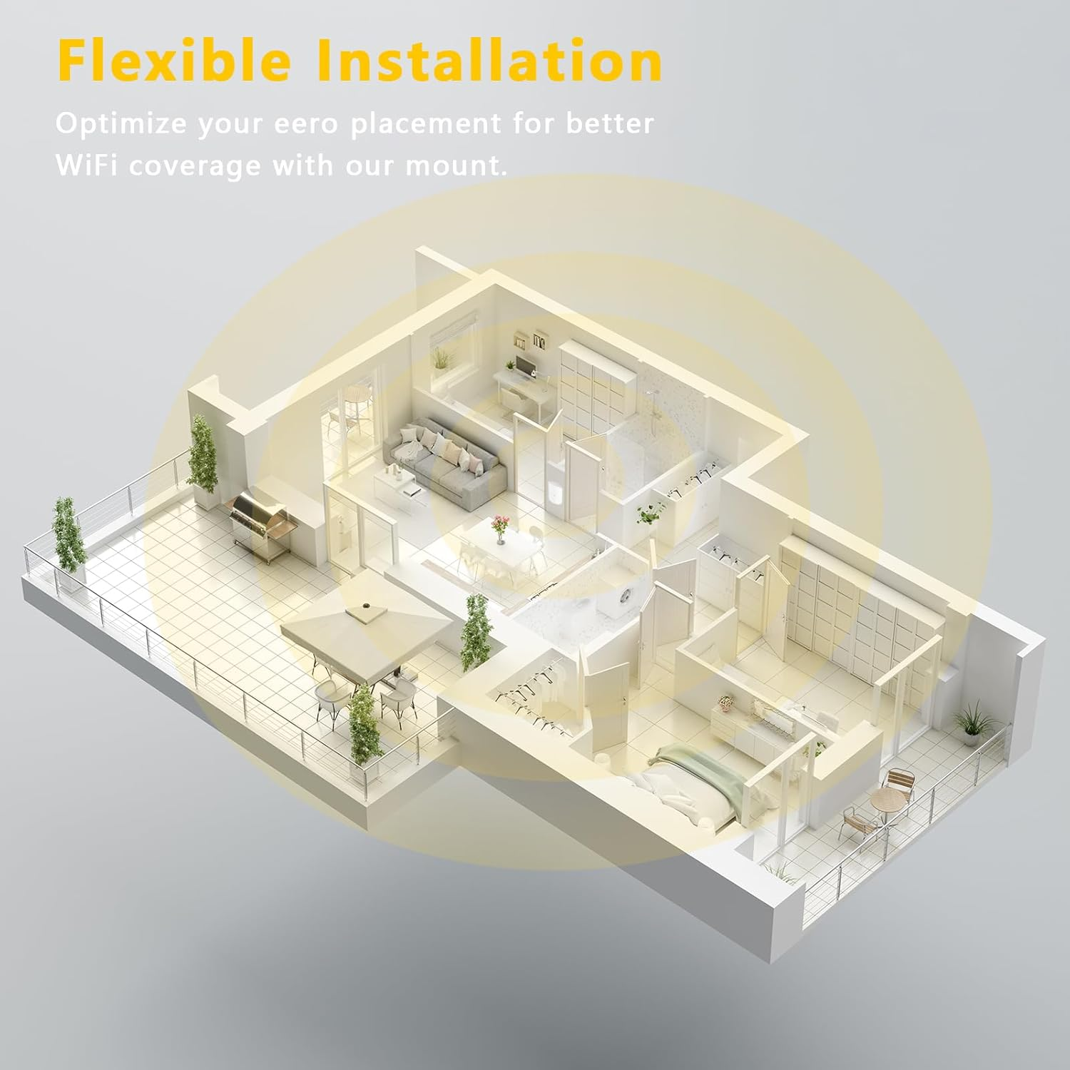 Dunear Eero Pro 7 Wall Mount Bracket (3-Pack), Sturdy ABS Holder with Cable Management, Compatible with Eero Pro 7 Tri-Band Mesh Wi-Fi 7 Router, Space Saving & Easy Installation