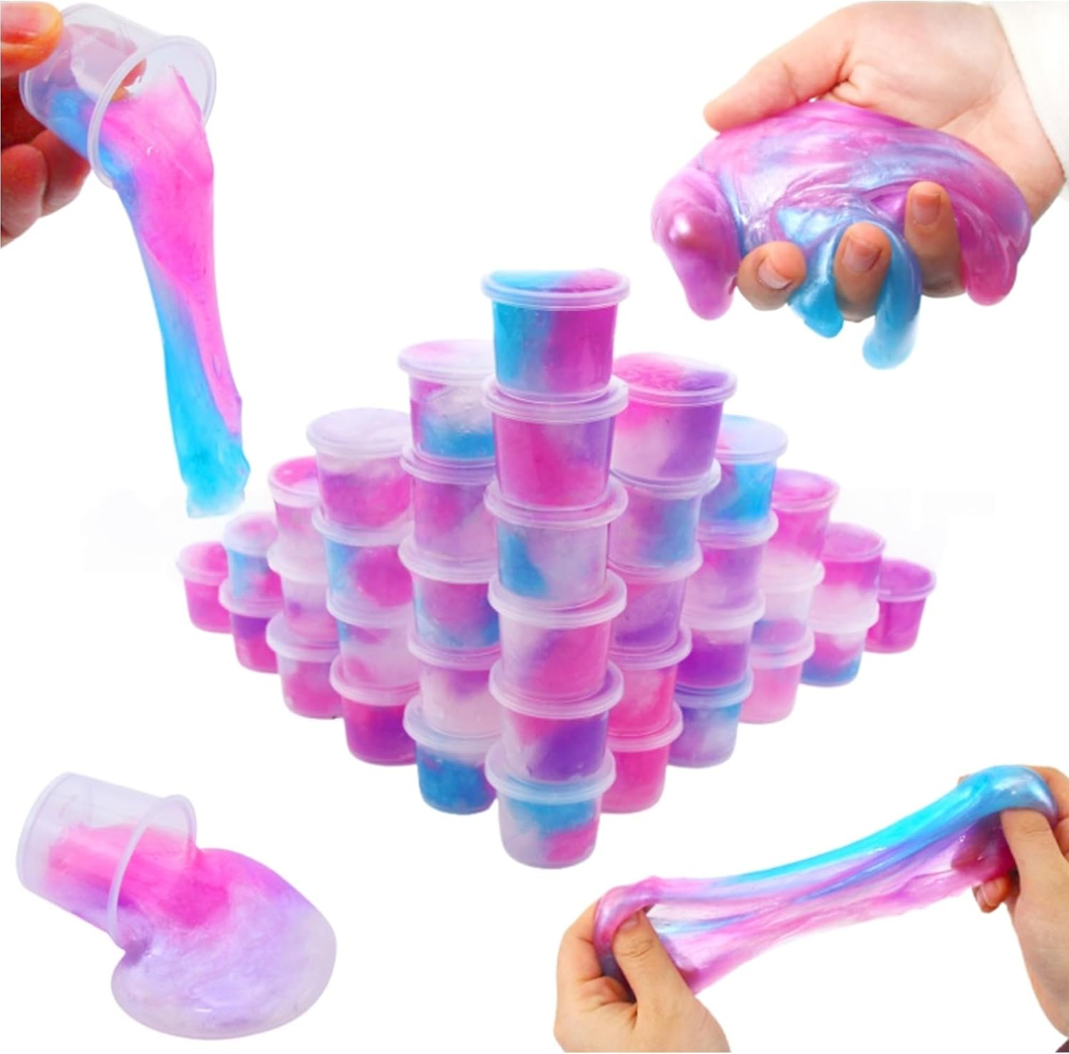 Anfylife 30 Packs Kirin Galaxy Slime Cups with Magic Color Change｜Sensory Toys for Stress Relief｜Non-Sticky & Non-Toxic,Gifts for Birthday Halloween Christmas, Classroom Reward image number 2