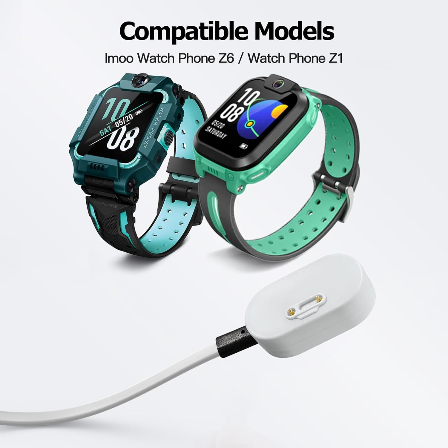 AWINNER Compatible with Imoo Watch Phone Z6 / Watch Phone Z1 Charger Cable - USB Charging Chord for Smart Watch - White 1M image number 4