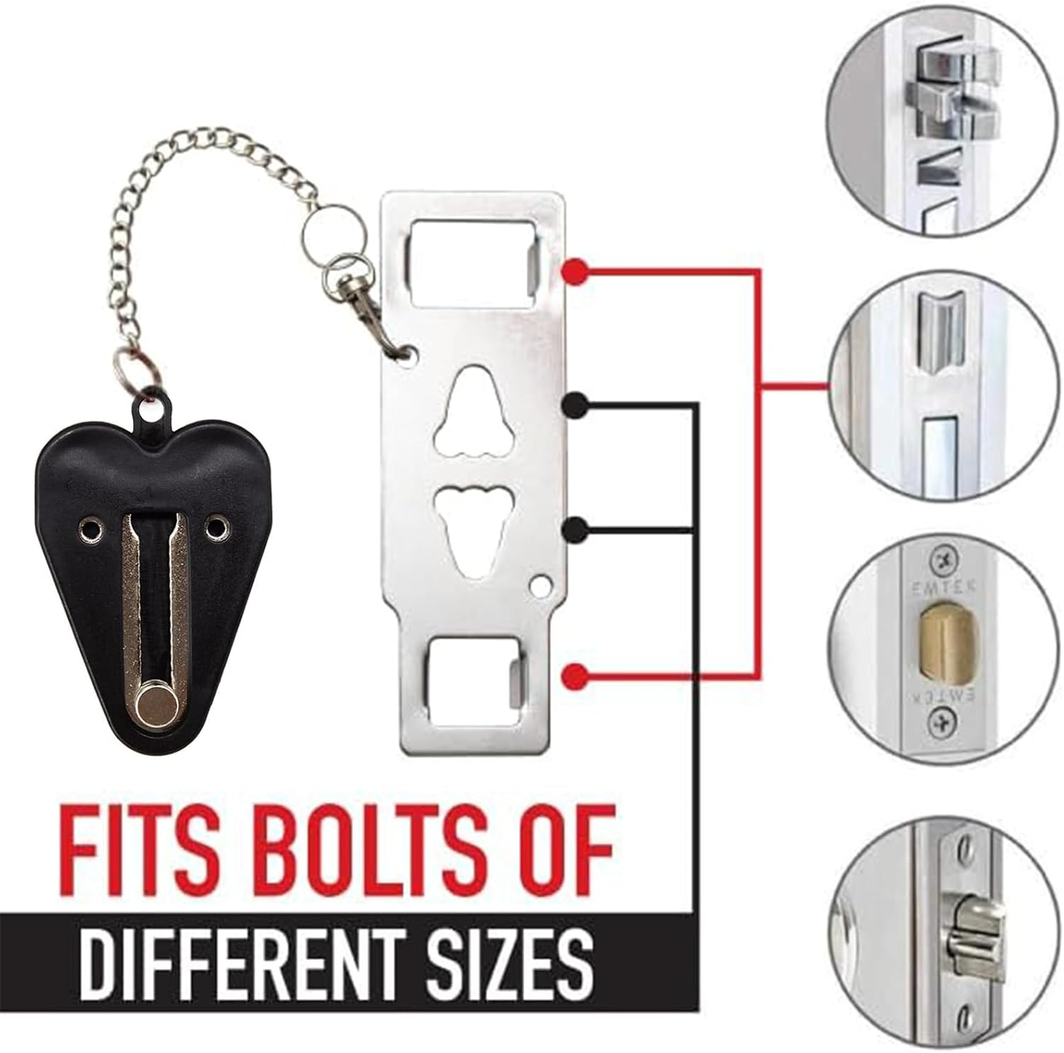 Nlvnmv 4 Pack Portable Door Locks for Travel and Home, Extra Security Lock for Inward-Opening Doors, Prevent Unauthorized Entry in Hotels, Bedrooms, Apartments image number 1