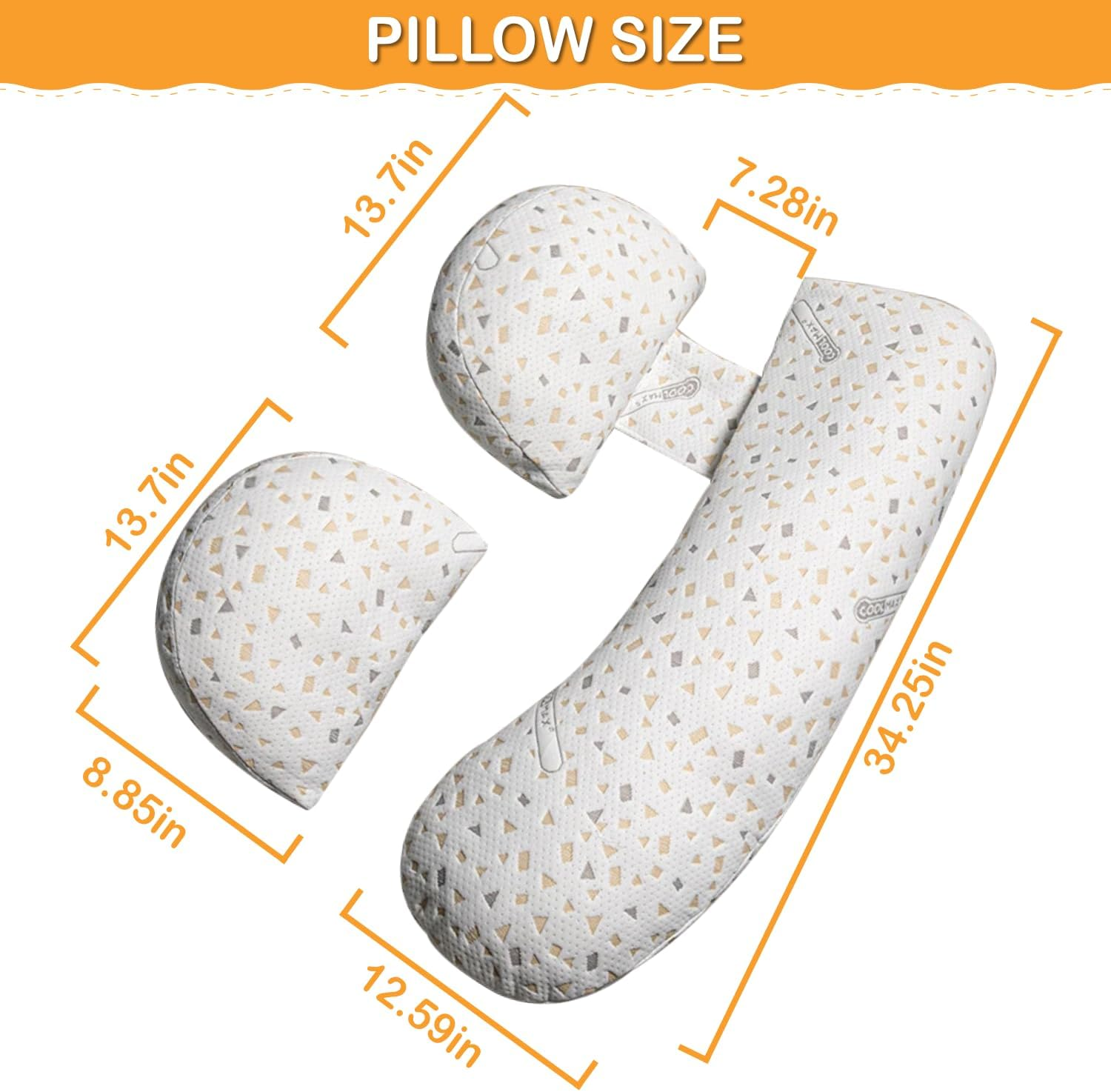 Pregnancy Pillow, Maternity Pillow Support for Sleeping Pregnancy Pillow for HIPS, Backs, Legs, Maternity Pillow with Detachable and Adjustable Pillow Cover, Large - Large Size-Green image number 3