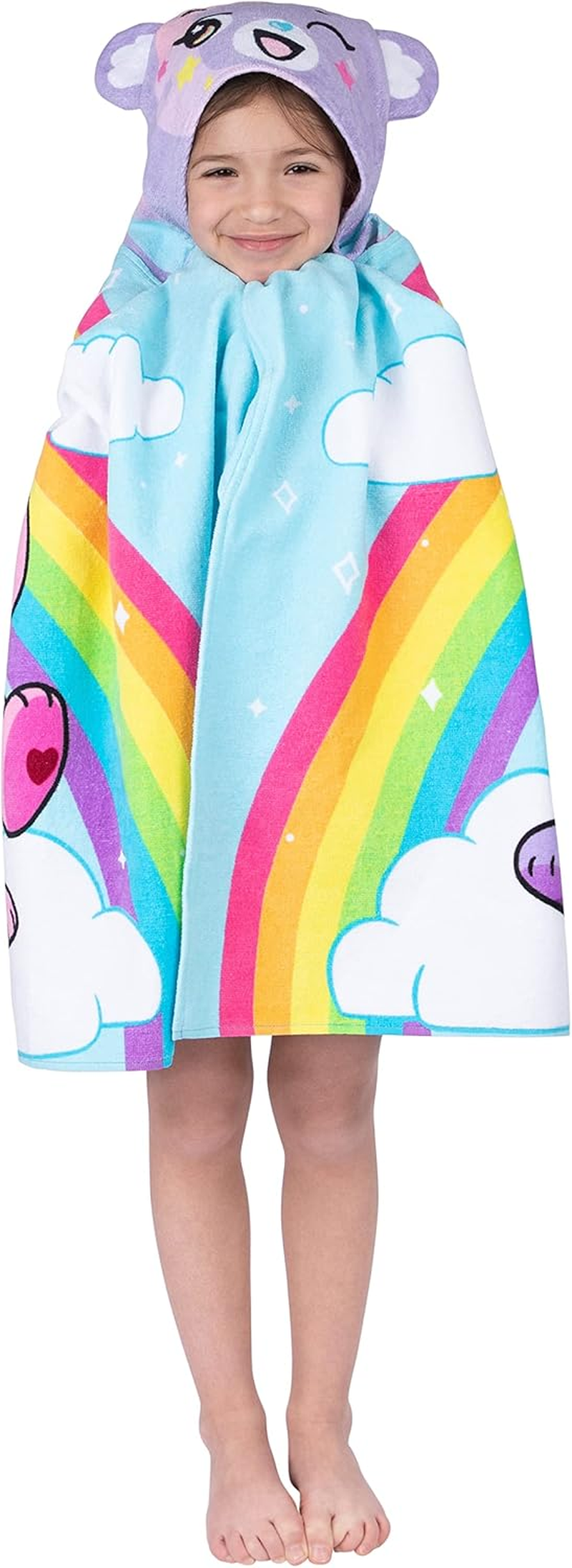 Franco Care Bears Bath/Pool/Beach Soft Cotton Terry Hooded Towel Wrap, 24 in X 50 In, by Kids (HH1893) image number 6