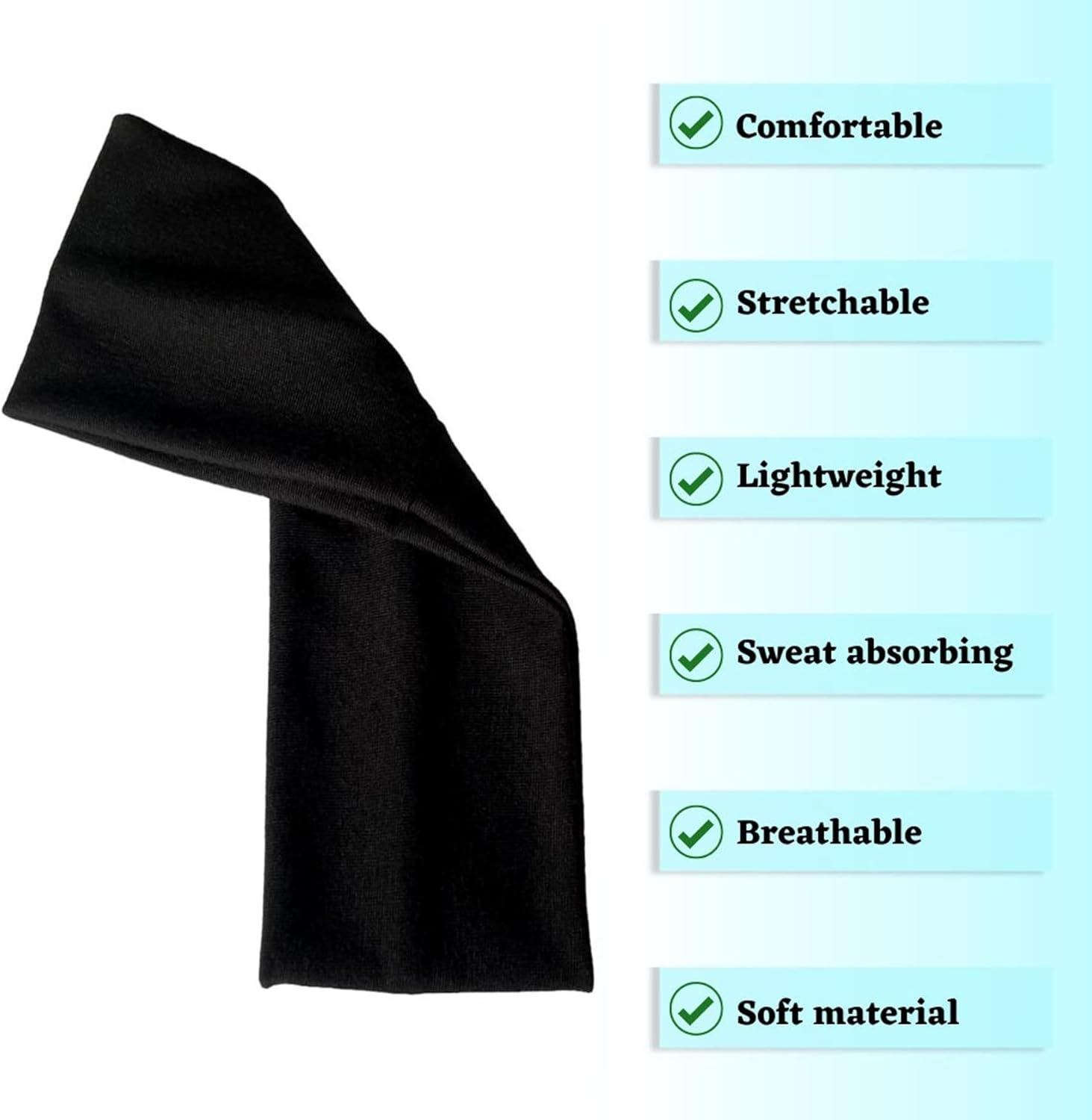 WESTEND CHOICE 7Cm Wide Headbands Plain Stretchy Hairband Unisex Kylie Headband Bandeau Gym Exercise Headbands for Women & Men Soft Yoga Head Band