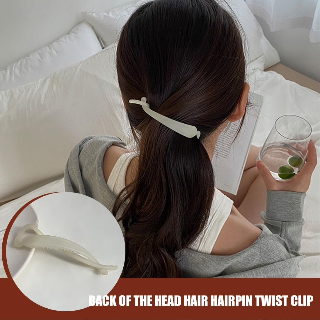 4 Pack Banana Clips, Vintage Hair Clips, Acrylic Hair Clips, Hair Clips, Ponytail Hair Clips, Banana Clips, Non-Slip Ponytail Clips for Women and Girls image number 2