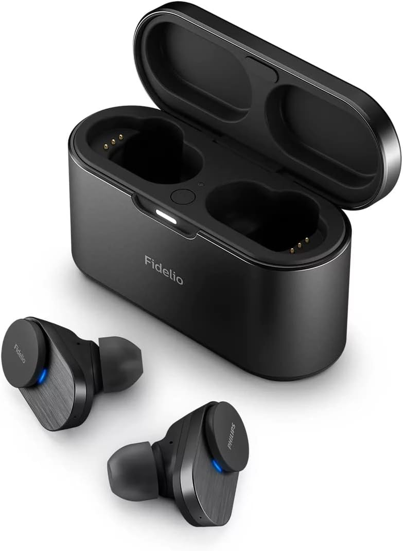 Philips Fidelio True Wireless Noise Cancelling Pro+, More Music. 48 Hours, 2-Way System. Balanced Armature, Comply T1WT/00 Earplugs, White