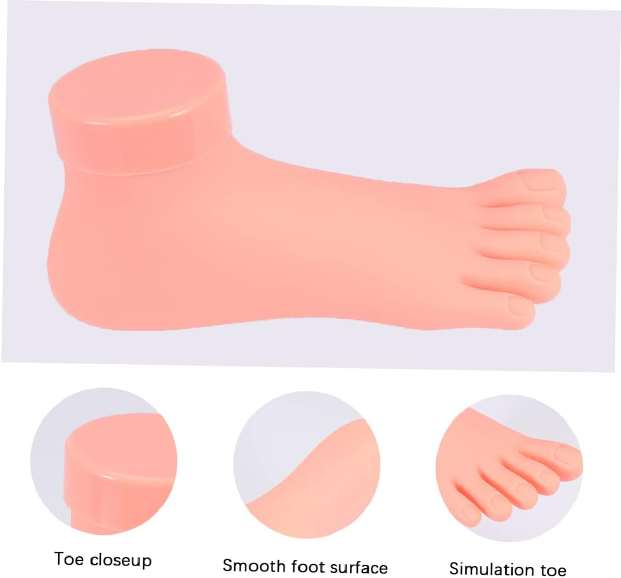 FRCOLOR Foot Model Nail Art Practice Right Foot Manicure Training Tool for Lady Girl image number 5