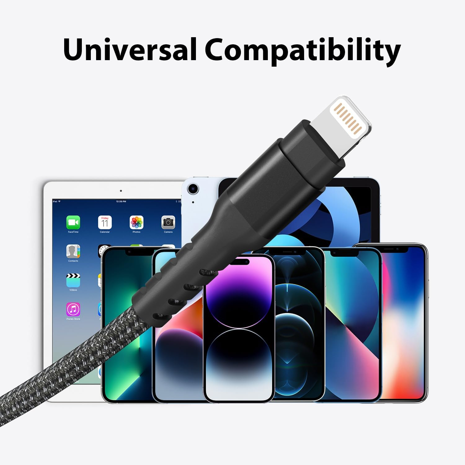 Azhizco 3Pack 0.3 M Iphone Charger Cable, Apple Mfi Certified USB to Lightning Cable Short Lightning Cable Fast Charger for Power Bank Iphone 14 13 12 11 Pro Max XR XS Max X 10 8 7 6 Ipad - Black 0.3M image number 4