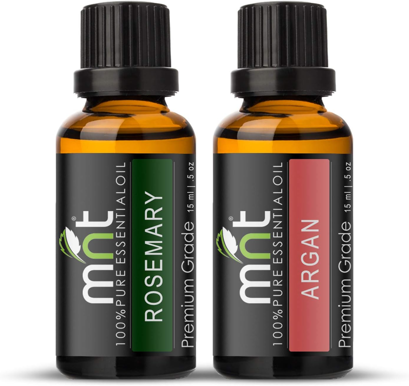 MNT Combo Set of Argan Cold Pressed Carrier Oil and Rosemary Essential Oil (Each 15ML) Ideal for Use in Hair Loss, Promotes Hair & Beard Growth, Moisturizes Skin, Health Benefit, Massage image number 2