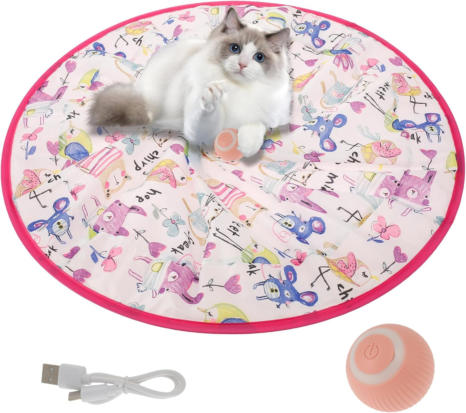 Simulated Cat Hunting Toy with Cat Ball Fun Interactive Cat Toy Rechargeable Hunting Cat Ball Toy Indoor Simulation Hunting Toys for Cats Boredom and Activating Natural Hunting Instincts Pouywh image number 5