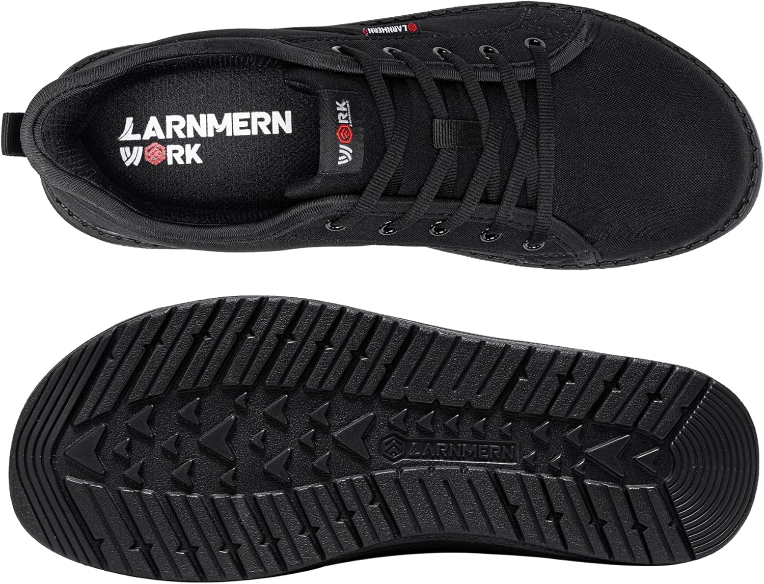 LARNMERN Steel Toe Shoes Men Hands Free Work Shoes Slip on Safety Toe Sneakers Lightweight Comfortable Walking image number 2
