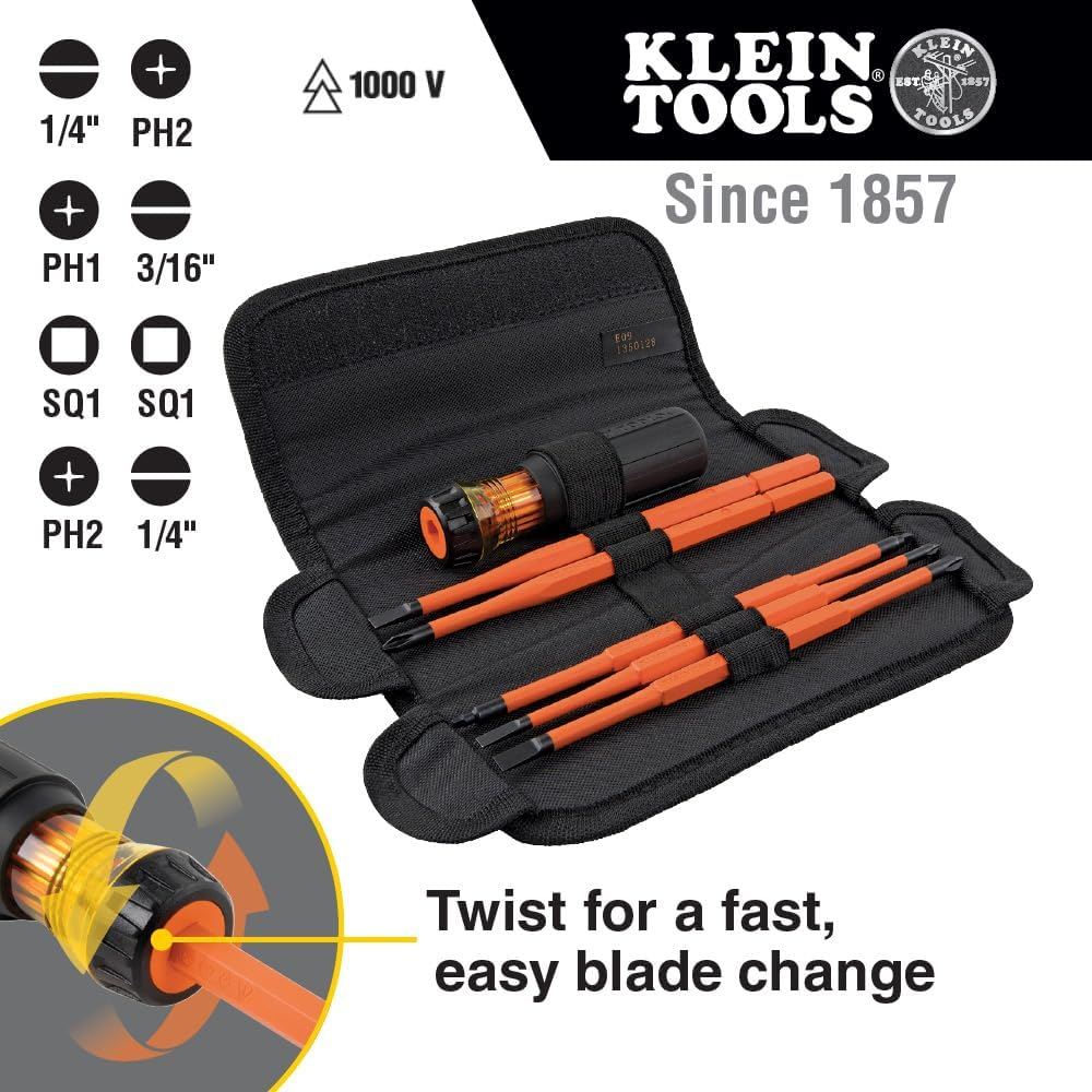 Klein Tools 8-In-1 Insulated Interchangeable Screwdriver Set image number 1