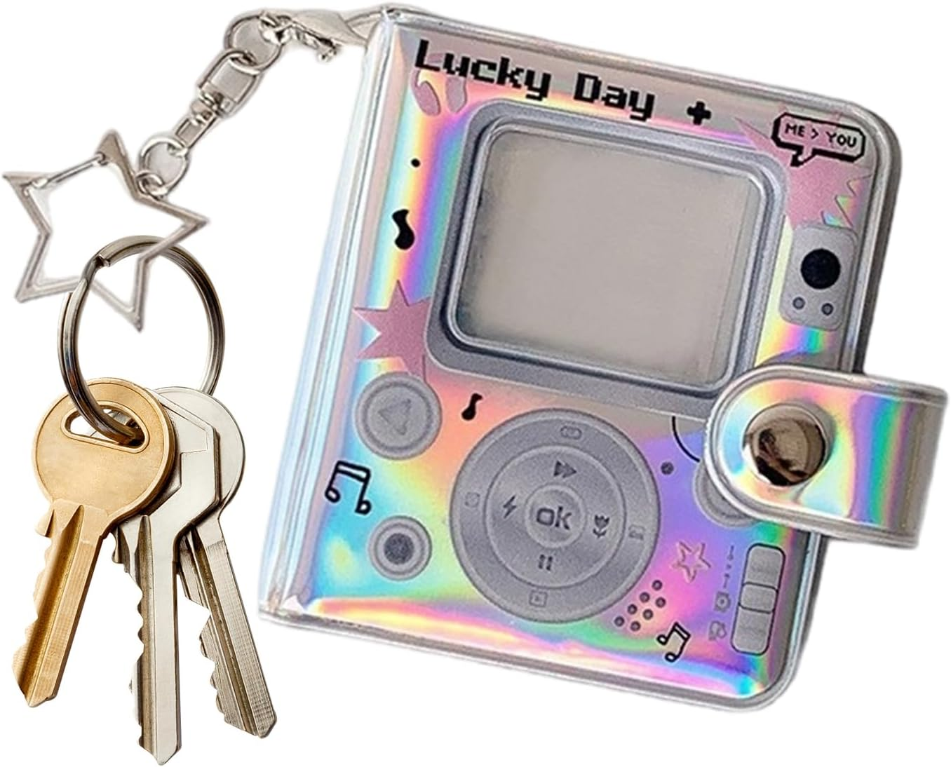 Huvqianu Photo Book Keychain - Cute Retro Double-Sided Small Portable Keychain - Picture Album Book - for Family Kids Christmas Holiday Party Vacation Memorial Pregnancy Birth Growth Home