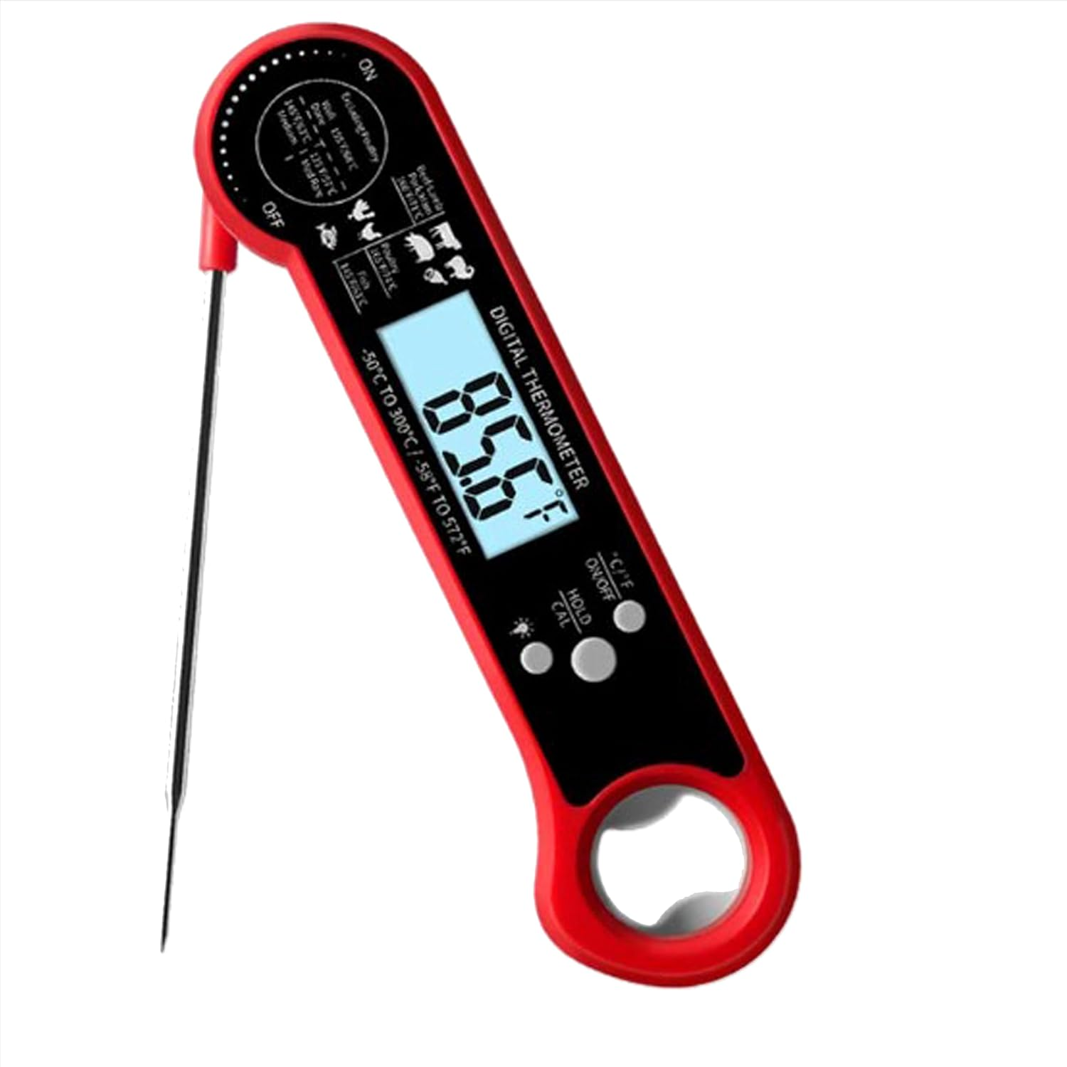 JOLLY GADGETS Instant Read Digital Meat Thermometer &ndash; Waterproof, Fast & Accurate with Backlight Display and Wide Temperature Range for Cooking, Grilling, Frying, and Baking