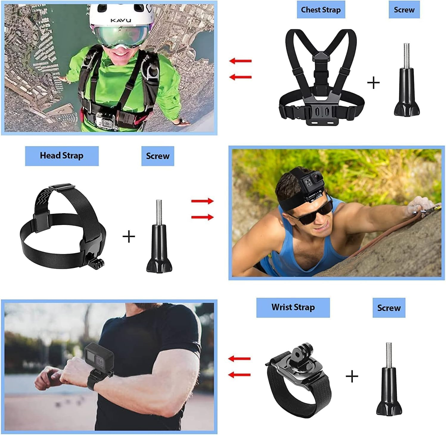 Zarmanuae Action Camera Accessories Kit for Gopro Hero 13 12 11 10 9, Waterproof Housing Case for Gopro Hero 9/10/11/12/13, 63 in 1 Full Essential Accessories Set for Gopro Hero 9-13 Accessories